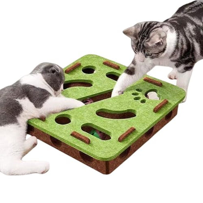 1 Pack Interactive Cat Puzzle Maze Toy – Felt Hide & Seek Self-Play Toy for Indoor Cats/Kittens, Encourages Natural Hunting Instincts, Fun Exercise to Cure Boredom & Mental Stimulation