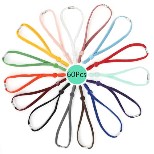 Stretchy Whelping Collars for Medium to Large Puppies, 15 Colors 60Pcs Assorted Adjustable Identification Loops for Newborn Litters, Colored ID Bands (6 & 8 Inch) - size: 6inches*30Pcs+8inches*30Pcs