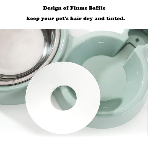 Double Dog Cat Bowls, Pets Water and Food Bowl Set with Detachable Stainless Steel Bowl, Automatic Water Dispenser Bottle No-Spill Pet Feeder for Cats Puppy and Small Dogs (Blue) - color: Blue