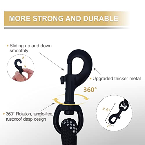 Dog Leash Heavy Duty 6ft, Double Handle Dog Leash with Padded Handle for Traffic Control, Reflective Rope Leashes for Large and Medium Dogs Night Control Safety Training (Black) - color: Black (25 to 120 lbs)