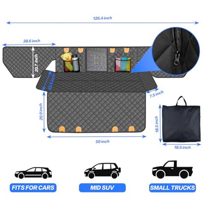 Back Seat Extender for Dogs,Hard Bottom Dog Car Seat Cover for Back Seat,Waterproof Dog Hammock with Door Protection, Anti-Scratch Pet Back Seat Cover for Car, SUV, Holds 420lbs, Black - size: Door Mounted