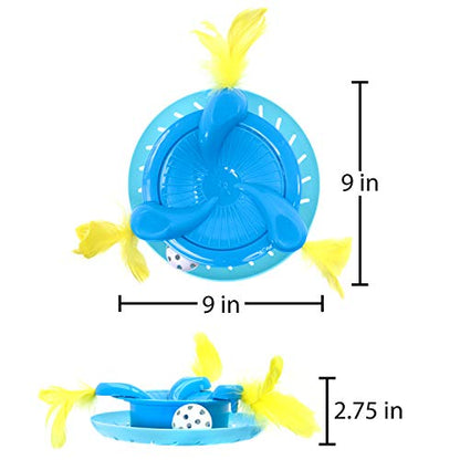 Kitty City Swat Track Cat Toy, 3 Toys in 1 Cat Toy, Cat Ball Track with Feathers - color: E) Small Scratcher