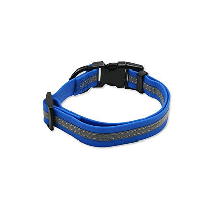 NIMBLE Dog Collar Waterproof Pet Collars Anti-Odor Durable Adjustable PVC & Polyester Soft with Reflective Cloth Stripe Basic Dog Collars S/M/L Sizes (Small (9.45”-14.17”inches), Blue) - color: Blue, size: Small (9.45”-14.17”inches)