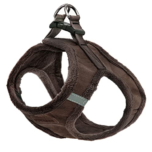 Voyager Step-in Plush Dog Harness – Soft Plush, Step in Vest Harness for Small and Medium Dogs by Best Pet Supplies - Chocolate Suede, XL (Chest: 20.5-23") (Pack of 2) - color: Chocolate Suede, size: XL (Pack of 2)