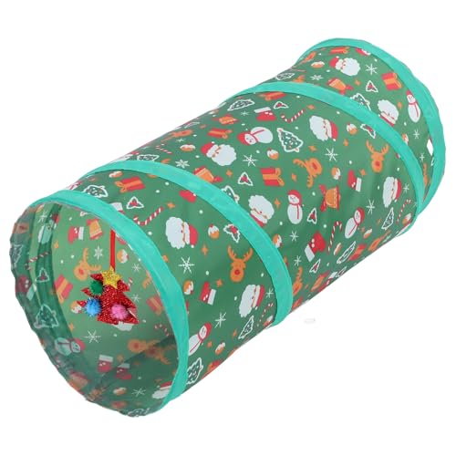 Interactive Foldable Cat Tunnel with Bell Ball Large Indoor Cat Play Cube Soft Collapsible Pet Tunnel Suitable for Indoor Play and Exercise