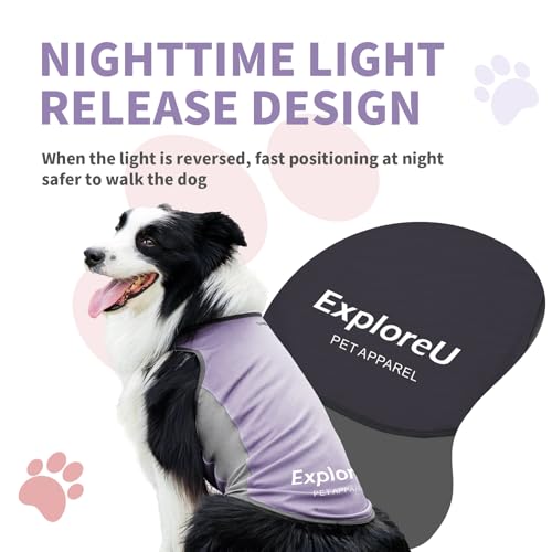 Dog Shirt, Cooling Vest Lightweight Breathable, Dog T-Shirts All-Season Sun Protection Quick Dry Soft Stretchy Reflective Tank Top - Small Medium Large Dogs (Brier Rose+Lilac Ether, Small) - color: Brier Rose+Lilac Ether, size: Small (18-24lbs)