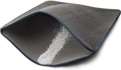 WePet Cat Litter Mat, Kitty Litter Trapping Mat, Honeycomb Double Layer Mats, No Phthalate, Urine Waterproof, Easy Clean, Scatter Control, Catcher Litter Tray Box Rug Carpet - color: #02 Grey