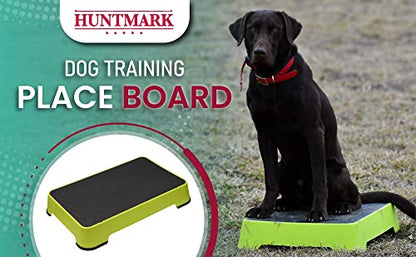 HUNTMARK Dog Training Place Board - Durable Hunting Dog Training Platform - Non-Skid Surface and Nonslip Feet - Stackable, Portable Agility Platform - Modern Puppy Trainer Equipment (Optic Yellow) - color: Optic Yellow