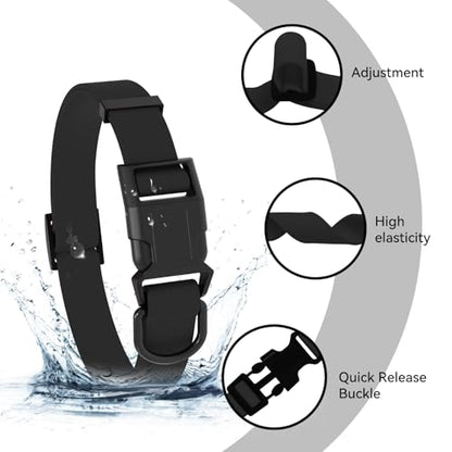 Waterproof Dog Collar, Easy to Clean Rubber Dog Collars with Quick Release Buckle Fits Small Medium or Large Dogs (Black, M < 11.8-18.5 inch) - color: Black, size: M (11.8-18.5 inch)
