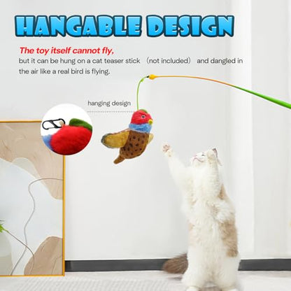 Cat Toys, Flapping Wings Pheasant, No Flying, Chirping Bird Interactive Catnip Toy for Kitten or Small Dogs, Touch Activated, Rechargeable - color: Pheasant