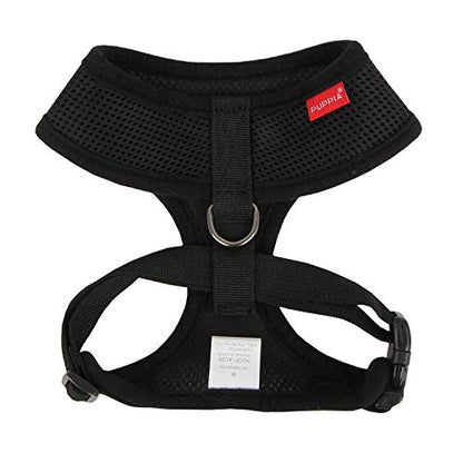 Puppia Soft Dog Harness No Choke Over-The-Head Triple Layered Breathable Mesh Adjustable Chest Belt and Quick-Release Buckle, Black, Small - color: Black, size: Small