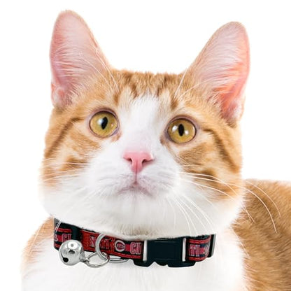MLB CAT Collar Cincinnati Reds Satin Cat Collar Baseball Team Collar for Dogs & Cats. A Shiny & Colorful Cat Collar with Ringing Bell Pendant - color: Cincinnati Reds