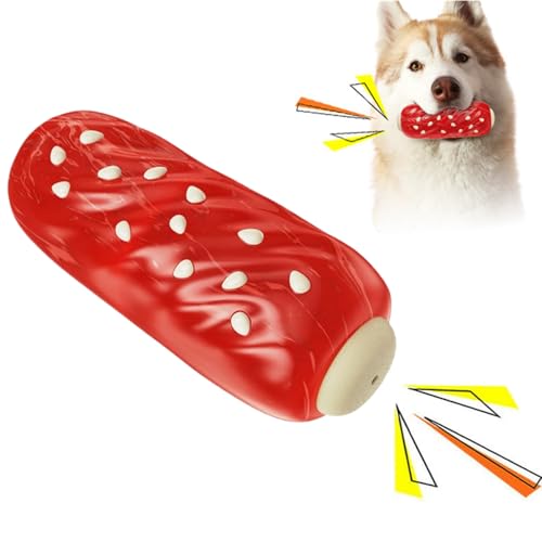 LiuMelinda Dog Chew Toys for Aggressive-Chewers - Indestructible Dog Toy for Aggressive Chewer，Tough Chew Toys for Dogs （Rubber Red Meat Stick） - color: 03-Red Meat Stick