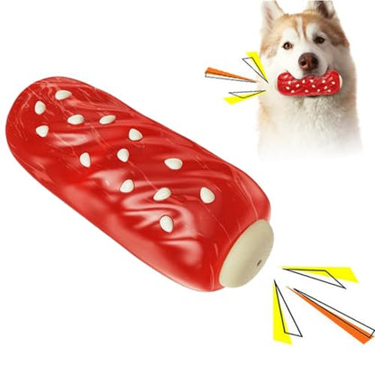 LiuMelinda Dog Chew Toys for Aggressive-Chewers - Indestructible Dog Toy for Aggressive Chewer，Tough Chew Toys for Dogs （Rubber Red Meat Stick） - color: 03-Red Meat Stick