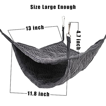 Large Ferret Hammock, Hanging Tunnel Bed for Cage Fit Rats Chinchilla - Grey - color: Grey