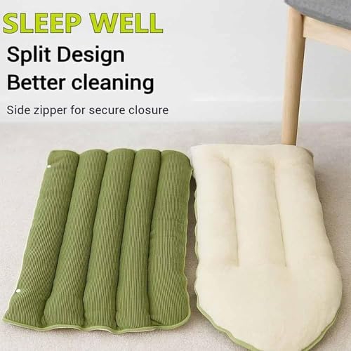 Panmall Cozy Cat Cave Bed, Enclosed Winter Cat House with Removable & Machine Washable Cover, Upgraded Warm Plush Cushion for Indoor Cats & Small Dogs (Beige)