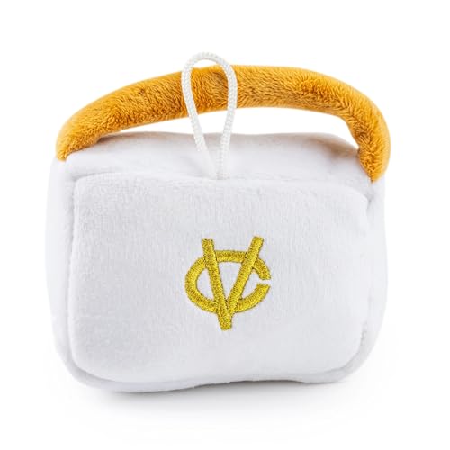 Haute Diggity Dog Chewy Vuiton Handbag Plush Squeaky Dog Toy, Soft Durable Designer-Inspired Stuffed Puppy Chew Toys for Small & Medium Dogs, Machine-Washable (White) Small - color: White Purse, size: Small