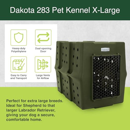 Dakota 283 Crate - Canine Rough and Tough Economy Kennel (Olive, X-Large) - color: Olive, size: X-Large