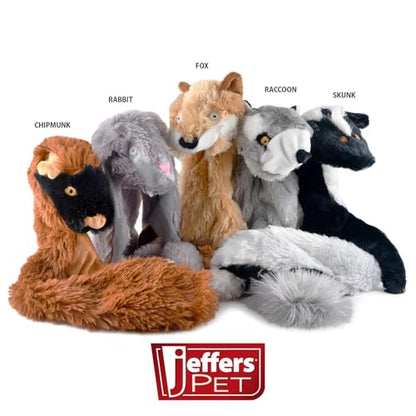 Jeffers Pet Thinnies Unstuffed Plush Dog Toy with Rope & Squeaker – 21" Rabbit, Flat Stuffing Free Chew Toy for Dogs & Puppies – Soft, Durable, Interactive Play, Fetch, Tug, Training, Teething - color: Rabbit
