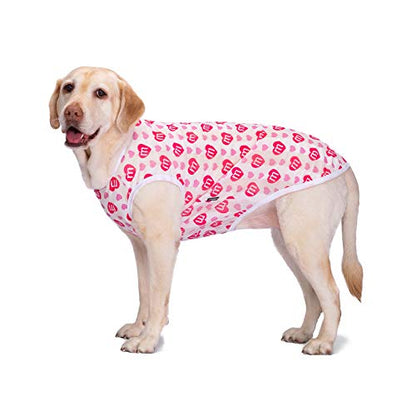 HDKUW Pet Clothes,Dog Summer T-Shirt Cool Breathable Sunscreen Dog Vest Clothes Outfit Costume for Medium Large Dogs Red Heart 4XL - color: Red Heart, size: 4XL