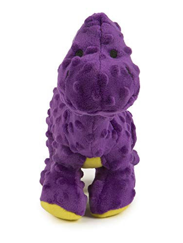 goDog Dinos Bruto Squeaky Plush Dog Toy, Chew Guard Technology - Purple, Large - color: Dinos Bruto (Purple), size: Large