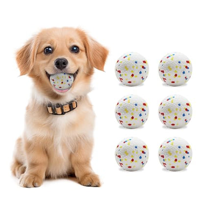 6 Pack Dog Balls, Specially Designed for Dogs that Like to chew, 2.2inch Stain-Resistant/Easy-Clean White Balls, Perfect for 2.2 Inch Automatic Dog Ball Launcher (ETPU Material) - color: white
