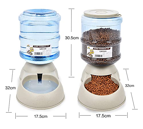 Pet Feeding Solution Automatic Cat & Dog Cafe Feeder and Water Dispenser in Set with Food Scoop - Ito Rocky 6-Meal Automatic Food Dispenser for Small/Middle Puppy and Kitten - color: Grey Feeder and Water Dispender