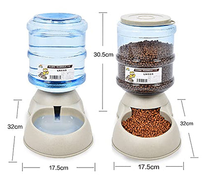 Pet Feeding Solution Automatic Cat & Dog Cafe Feeder and Water Dispenser in Set with Food Scoop - Ito Rocky 6-Meal Automatic Food Dispenser for Small/Middle Puppy and Kitten - color: Grey Feeder and Water Dispender