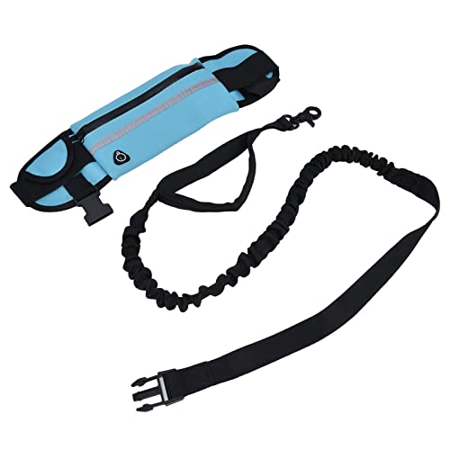 Generic Belt Bag Dog Leash Set, Hands Free Waist Pack with Reflective Strips and D Ring, for Walking Running Hiking Training (Sky Blue) - color: Sky Blue
