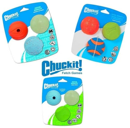 Chuckit! Fetch Pack Dog Balls - Interactive Dog Toys, High-Bounce Fetch Ball, Floating Ultra and Rugged Balls, Durable - Size Small, 2-inch Diameter, Set of 3 (Pack of 12) - size: Small (2") (Pack of 12), style: Fetch Pack 1