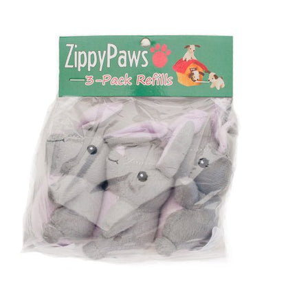 ZippyPaws Burrow Replacement Miniz - Interactive Dog & Puppy Toys for Boredom, Stimulating Pet Products to Keep Them Busy, Plush Refills for Hide & Seek Puzzle, Squeaky Toy for Enrichment - Bunnies - style: Bunnies (3-pack)