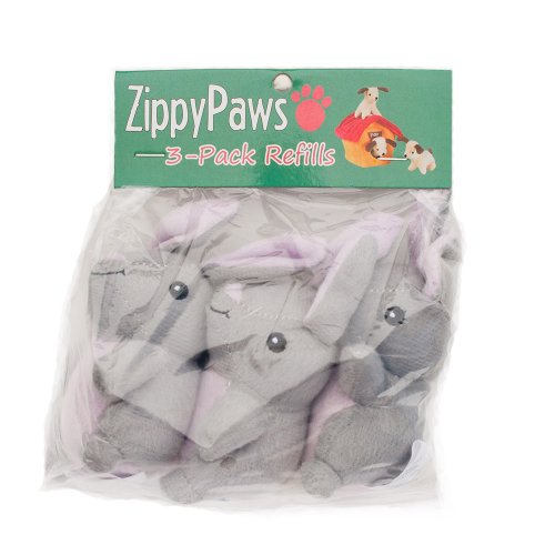 ZippyPaws Burrow Replacement Miniz - Interactive Dog & Puppy Toys for Boredom, Stimulating Pet Products to Keep Them Busy, Plush Refills for Hide & Seek Puzzle, Squeaky Toy for Enrichment - Bunnies - style: Bunnies (3-pack)