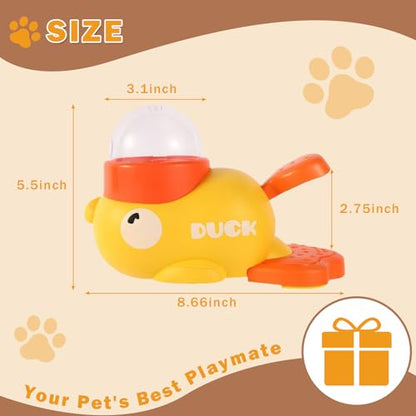 Fanosy Interactive Treat Dispenser Toy for Dogs & Cats - 2-in-1 Food Puzzle Slow Feeder, Durable Cute Duck Shape, IQ Training, Reduces Bloating (Yellow-1) - color: Yellow-1