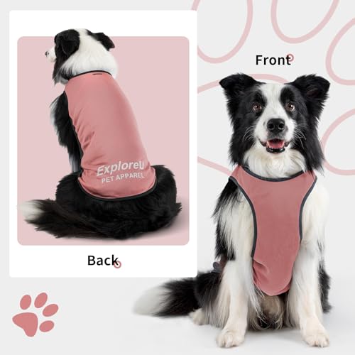 Dog Shirt, Cooling Vest Lightweight Breathable, Dog T-Shirts All-Season UV Protection Pet Clothes Quick Dry Soft Stretchy Pet Shirt Vest for Small Medium Large Dogs (Brier Rose 1PC, Large) - color: Brier Rose, size: Large (44-55lbs)