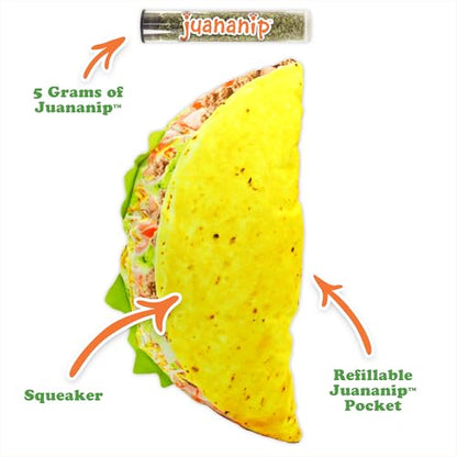 Doggijuana Refillable Juananip Toy Bundle | Taco Bundle | Funny Dog Toy Plush with Catnip and Refill | Calming Aid for Dogs | Interactive Chew Toy for Play - style: Taco