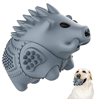 Dog Chew Toys for Aggressive Chewers,Larg Dog Bones Toys,Dog Toys for Indestructible Squeaky Chewers,Clean Teeth Non Toxic Environmentally Friendly,100% Natural Rubber&Milk Flavor - color: Gray