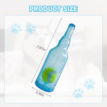Water Bottle Dog Toy,Dog Toys for Aggressive Chewers,Water Bottle with Tennis Ball,Suitable for Small and Medium Pets to Exercise Outdoors(Blue) - color: Blue