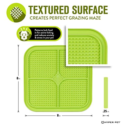 Hyper Pet IQ Treat Lick mat for Dogs, Dog Slow Feeder & Cat Lick mats | Great Alternative to Slow Feeder Bowls & Cat Feeders | Perfect Dog Licking mat, Cats Puzzle & Enrichment Toys - color: Green, size: Medium