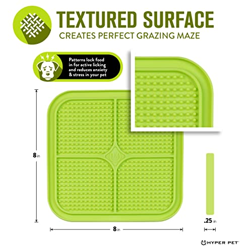 Hyper Pet IQ Treat Lick mat for Dogs, Dog Slow Feeder & Cat Lick mats | Great Alternative to Slow Feeder Bowls & Cat Feeders | Perfect Dog Licking mat, Cats Puzzle & Enrichment Toys - color: Green, size: Medium