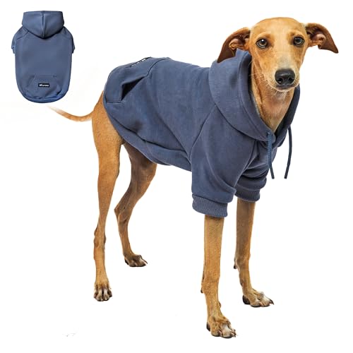 Tuff Pupper Dog Hoodie | Premium Quality Insulated Fabric | Ultra Soft Interior for Superior Comfort | Elastic Cuffs & Drawstring for Warmth | Stretch Fit Suitable for All Breeds (Blue, XS) - color: Slate Blue, size: 10-15 lbs (X-Small)