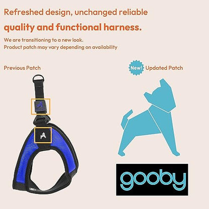 Gooby - Escape Free Easy Fit Harness, Small Dog Step-In Harness for Dogs that Like to Escape Their Harness, Blue, X-Small - color: Blue, size: X-Small chest (15~17.25")