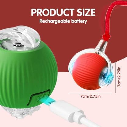 2 PCS Interactive Cat Toy Rolling Ball Chewie Viral Dog Ball, Smart Automatic Rolling Pet Balls,Automatic Moving Electric Cat Toy - color: Color1