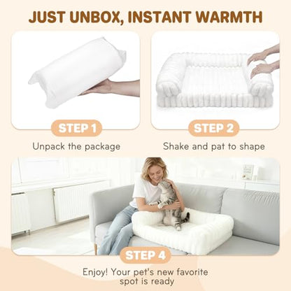 Cat Bed, Cat Beds for Indoor Cats, Winter Self Warming Pet Sofa Bed, Washable Medium Pet Bed for Puppy and Small to Large Kitten with Anti-Slip Bottom, Fits Up to 65lbs Pets - size: 24*18*10 inches