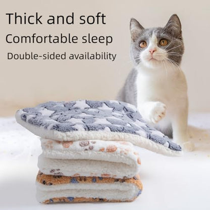 Dog Mat Pet Bed Flannel Soft Cat Sleeping Blanket Puppy Sleep Mat for Small Large Dogs(Yellow,70 * 52cm) - color: Yellow, size: 70*52cm