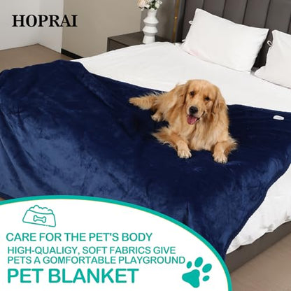 Dog Blanket, Waterproof Reversible Sherpa Fleece Throw Blanket, Furniture Cover for Bed, Couch, Sofa Protection from Liquid Pee and Pet Fur of Puppy, Cat (Navy Blue S28*39inches) - color: Navy Blue, size: 28*39