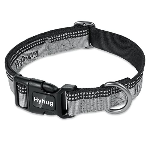 Design Double-Color Nylon Jacquard Webbing, Heavy-Duty Classic Basic Collar, Quick Release Buckle, Specially Designed for Gentle Breeds Dogs. (Medium, Ultimate Gray) - color: Ultimate Gray, size: Medium