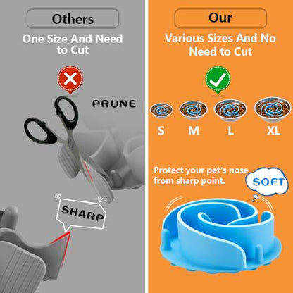 Slow Feeder Dog Bowls Insert, Animire Soft Silicone Slow Eating Dog Food Bowl for Small, Medium and Large Dogs, Compatible with Regular and Elevated Bowls - color: Blue, size: L