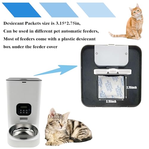 xcivi 6 Pack Pet Food Desiccant Bags for Voluas Automatic Cat Dog Pet Food Feeders Model VL001, VL002, VL003, VL004; Moisture-Proof Bag Desiccant Keep Pets Foods Dry and Fresh