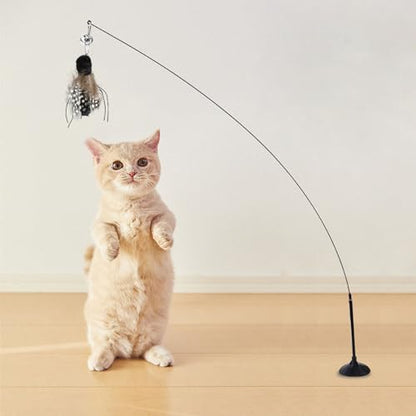6 Pieces Cat Feather Toys Replacement Bird Insect Cat Toy Wand Refills Cats Toy Replacement Natural Bird Feathers for Cats Toys