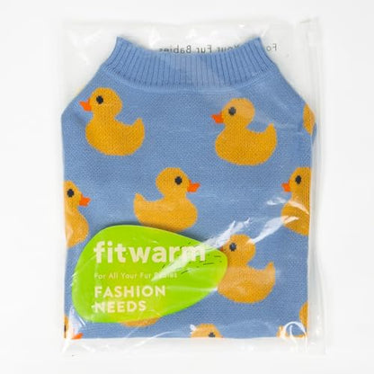 Fitwarm Funny Duck Dog Sweater, Thermal Dog Winter Clothes for Small Dogs Boy Girl, Pet Outfit, Blue, Yellow, XL - color: Duck, size: X-large